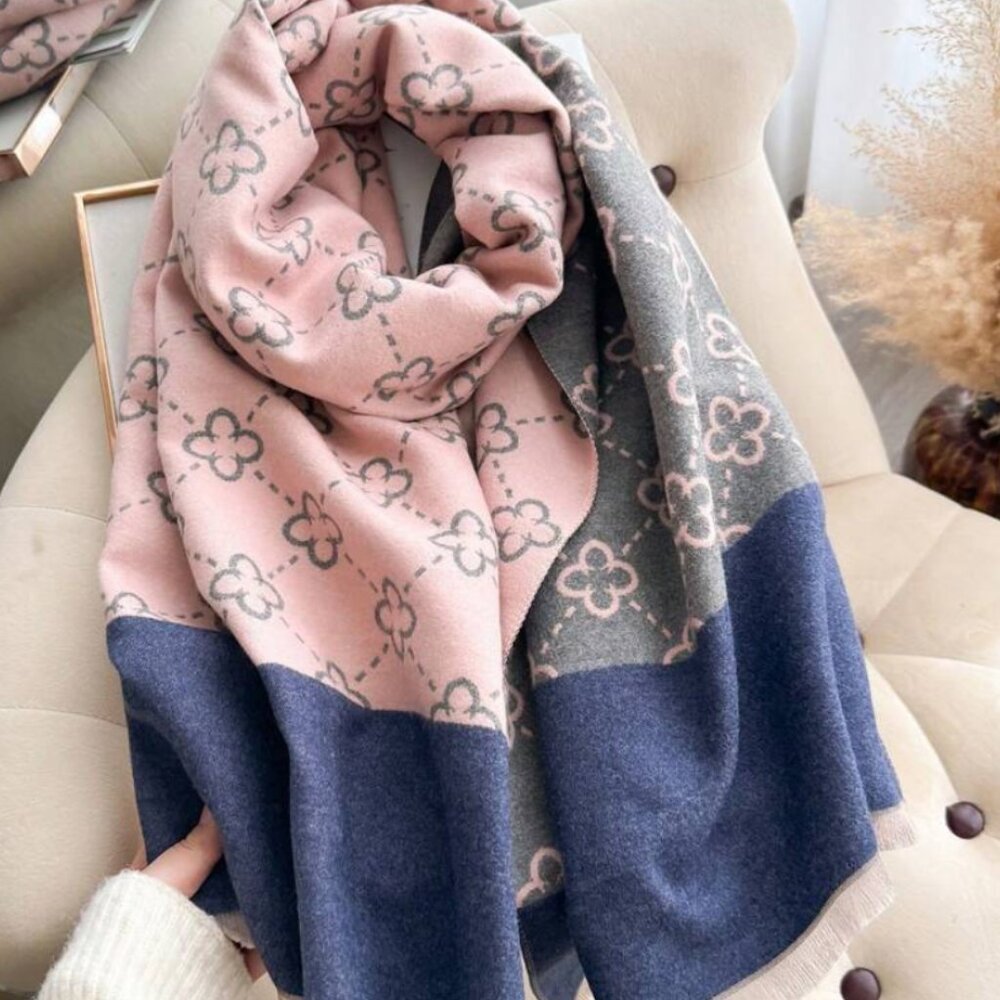 Luxury Chic Double-Sided Jacquard Winter Scarf Shawl Wrap for Women NEW